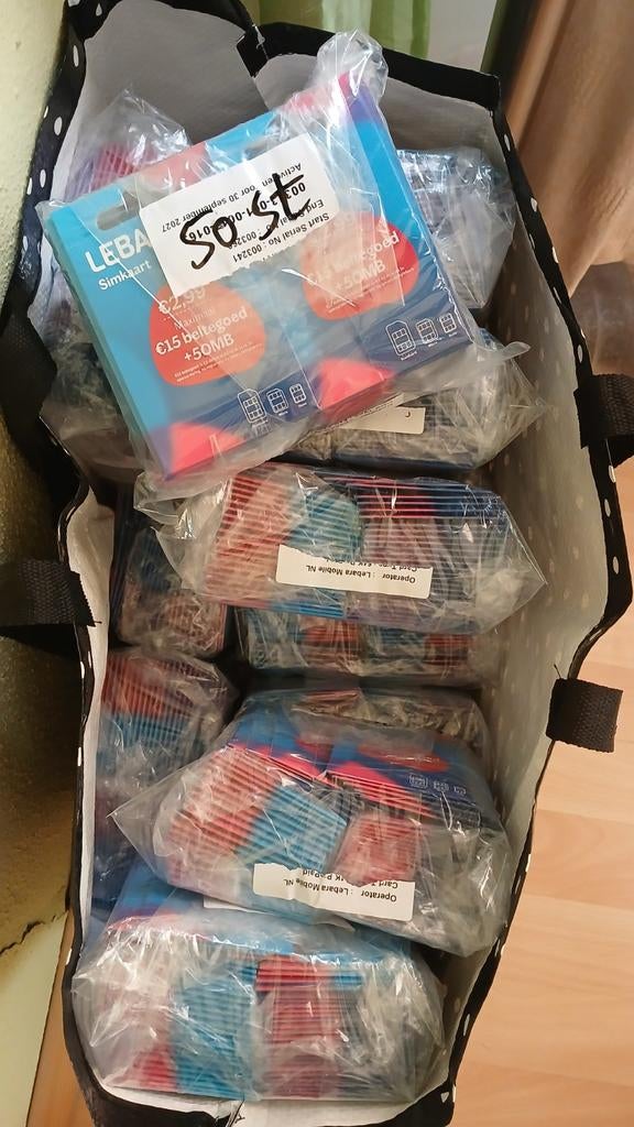 LEBARA PREPAID SIMKAART NUMMERS 200 STUKS, Telecommunicatie, Prepaidkaarten en Simkaarten, Ophalen of Verzenden, Nieuw, KPN, Simkaart