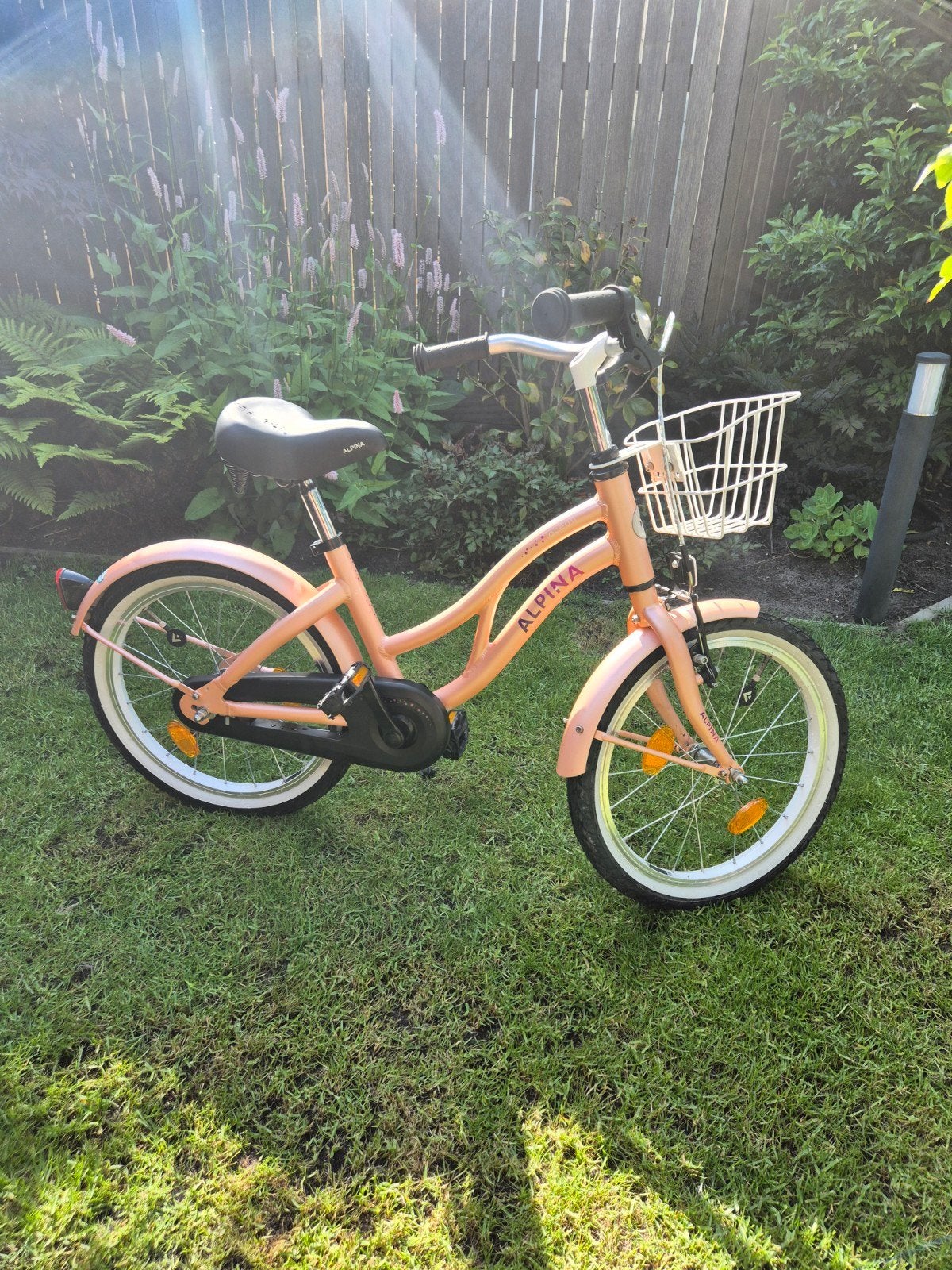 Alpina Ocean Roze 18 inch kinderfiets - Zo goed als nieuw, Fietsen en Brommers, Ophalen, Zo goed als nieuw, 16 tot 20 inch, Alpina