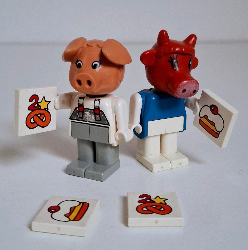 Complete Lego Fabuland vintage set 3707 & 3796 Varken & Koe, Overige thema's, Lego, Compleet, Ophalen of Verzenden