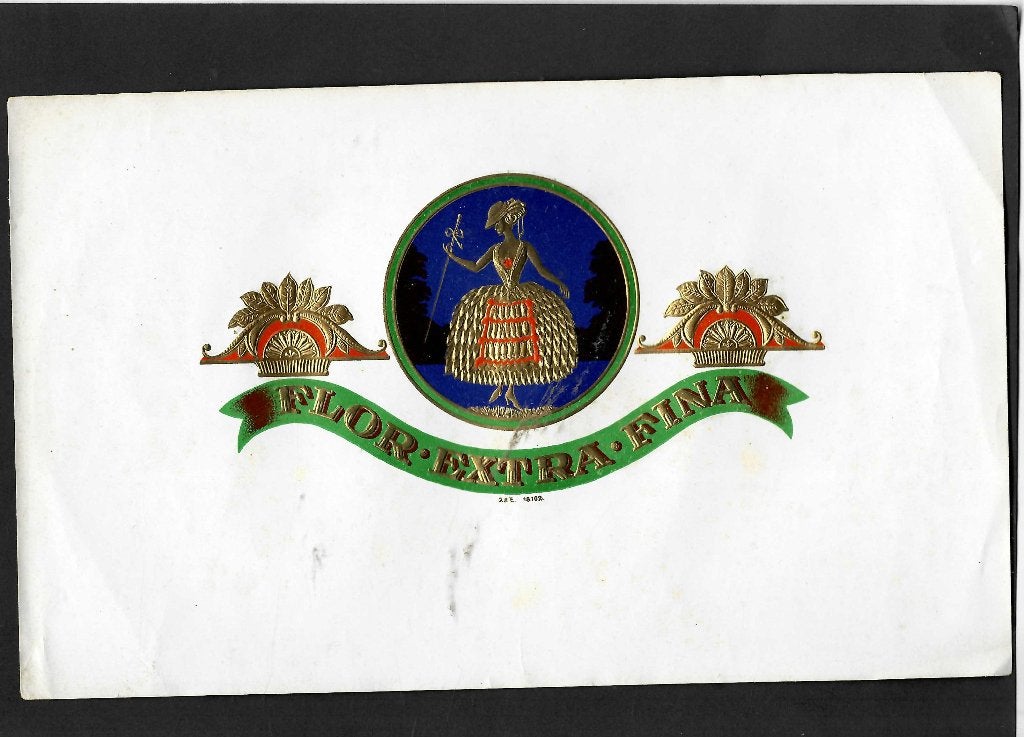 Flor extra Fina  etiket  18102, Ophalen of Verzenden, Gebruikt, Sigarenbandjes
