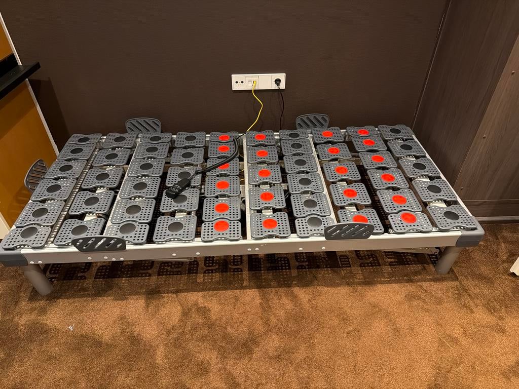 Schotelbodem Discflex elektrisch verstelbaar draadloos, Ophalen, 90 cm, Eenpersoons, Zo goed als nieuw