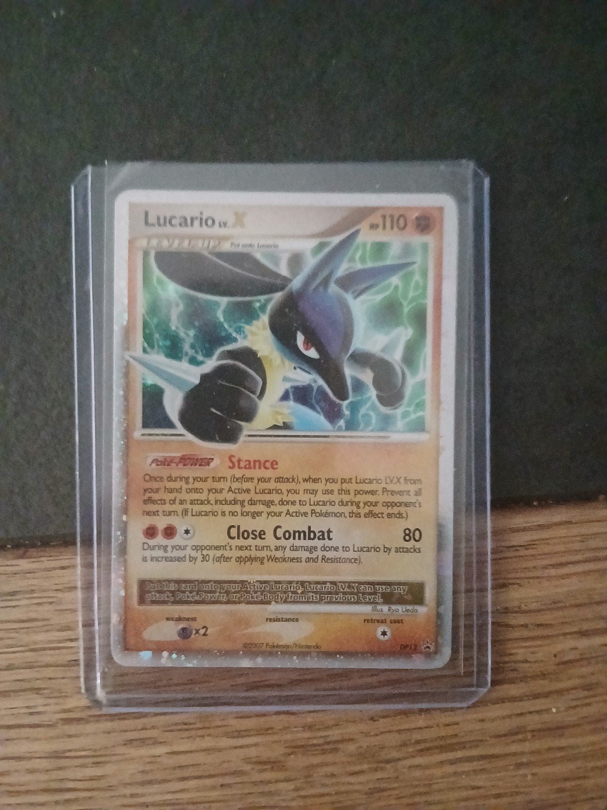 Lucario LV.X Pokémon Kaart DP12, Ophalen of Verzenden, Zo goed als nieuw, Losse kaart