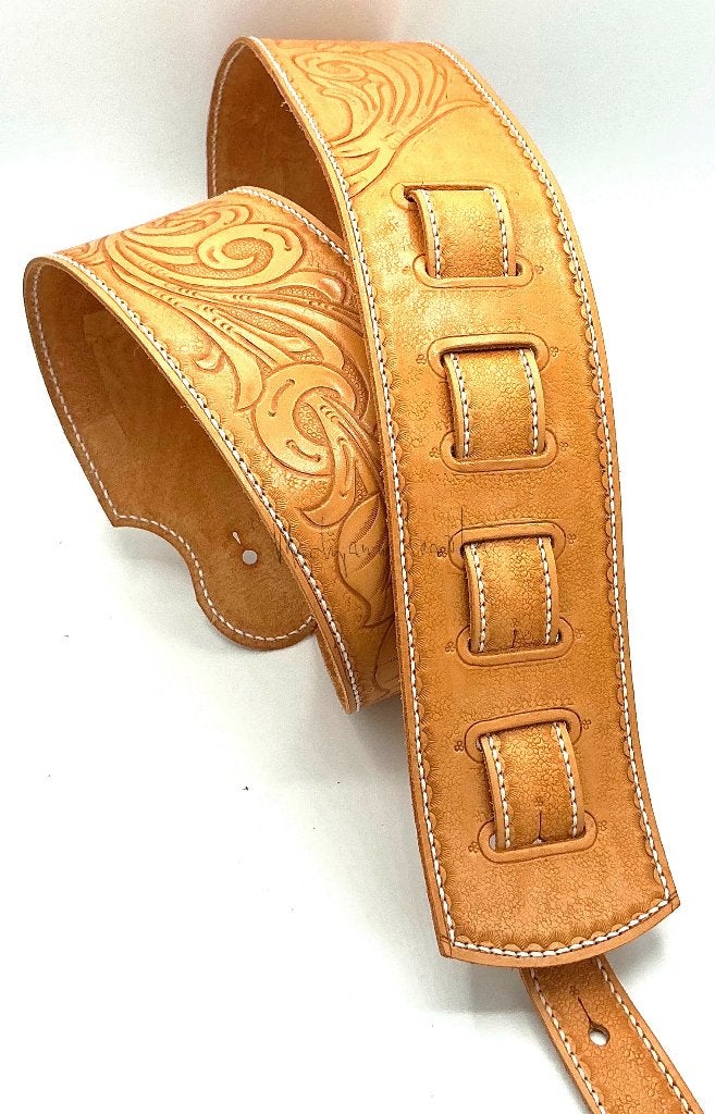 Gitaarband GB013 tuigleer 132-172 cm country western bloemen, Muziek en Instrumenten, Instrumenten | Toebehoren, Verzenden, Nieuw