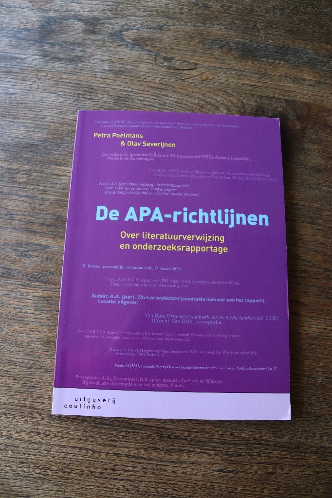 De APA-richtlijnen:, Zo goed als nieuw, Gamma, Petra Poelmans & Olav Severijnen, HBO