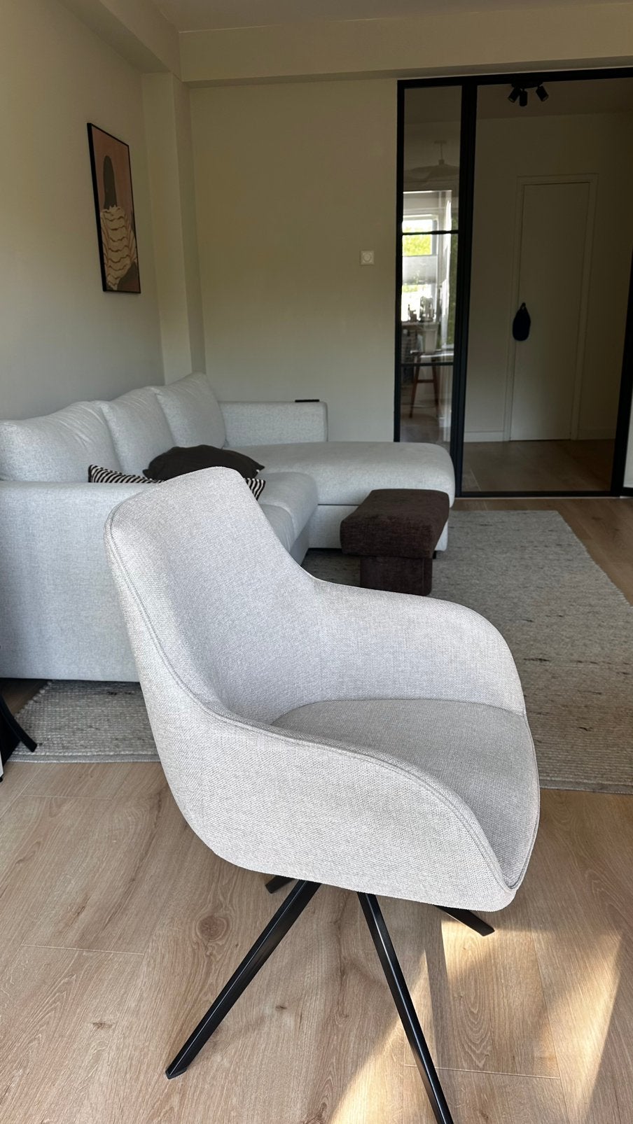 Nieuwe Beige eetkamerstoel 1x, Tuin en Terras, Ophalen of Verzenden, Zo goed als nieuw, Wicker