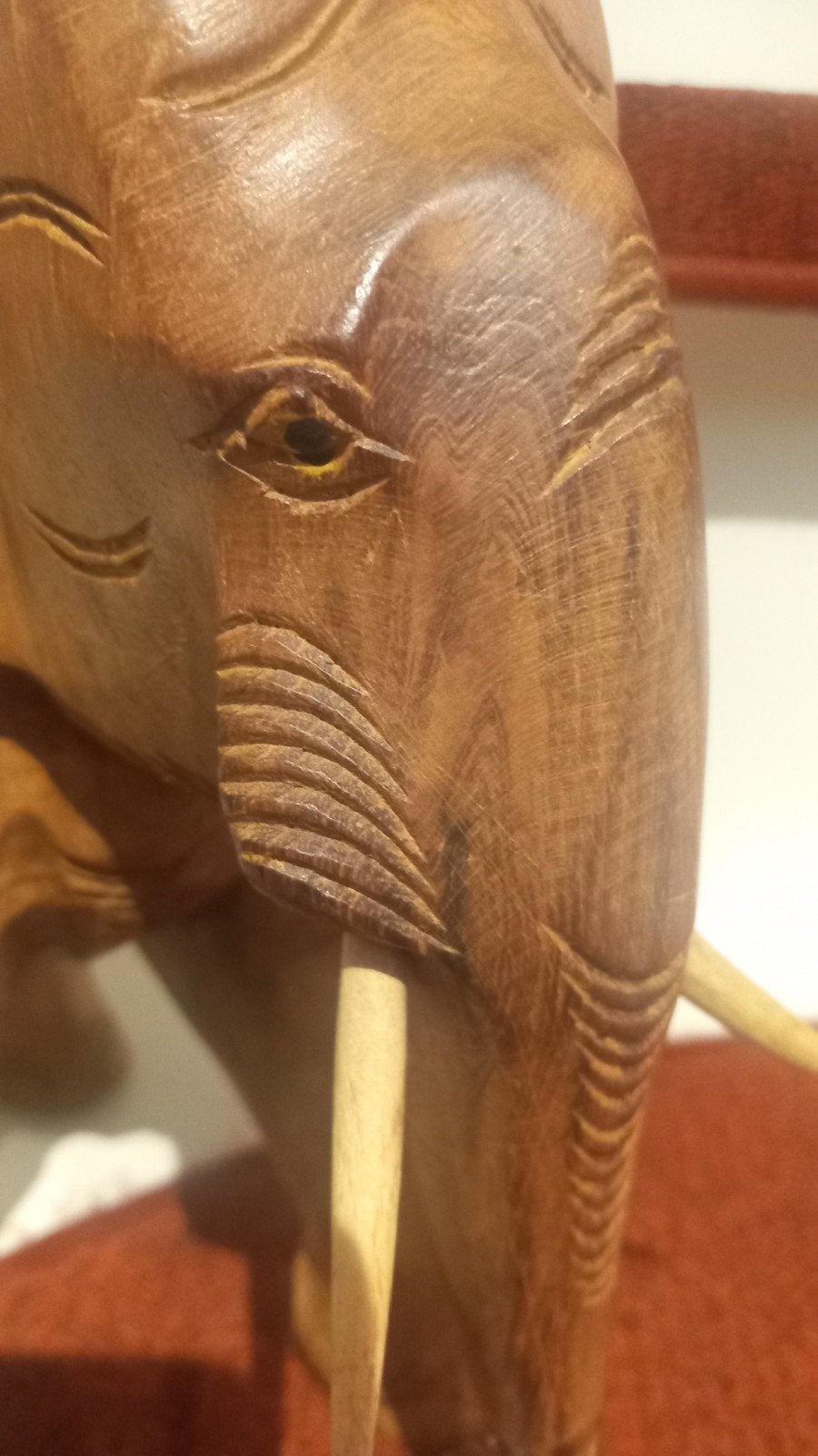 Houten olifant sculptuur - Handgesneden decoratie, Ophalen of Verzenden