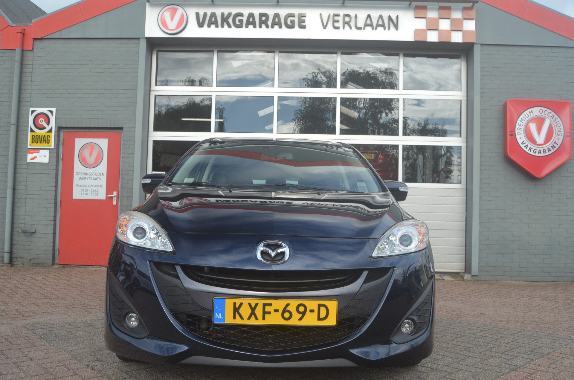 Mazda 5 2.0 Silver Edition 12 mnd. gar. Trekhaak, Xenon, Auto's, Gebruikt, 4 cilinders, Blauw, 7 stoelen