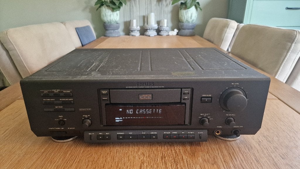 Philips DCC-900 cassettedeck goed werkend dcc900, Ophalen of Verzenden, Enkel, Philips, Tiptoetsen
