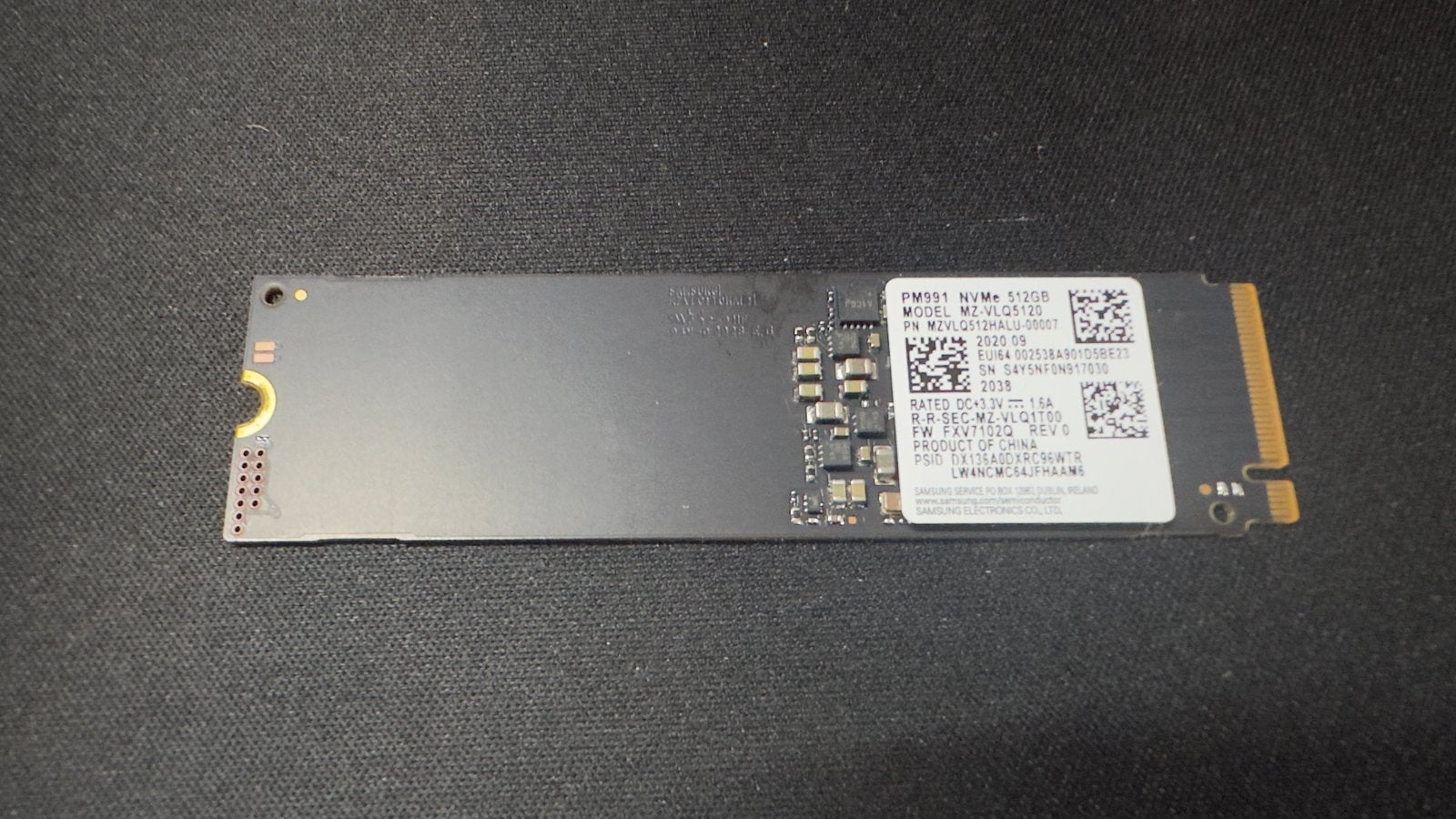 Samsung PM991a 512GB M.2 2280 NVMe SSD, Gebruikt, SSD, Ophalen of Verzenden, Overige aansluitingen