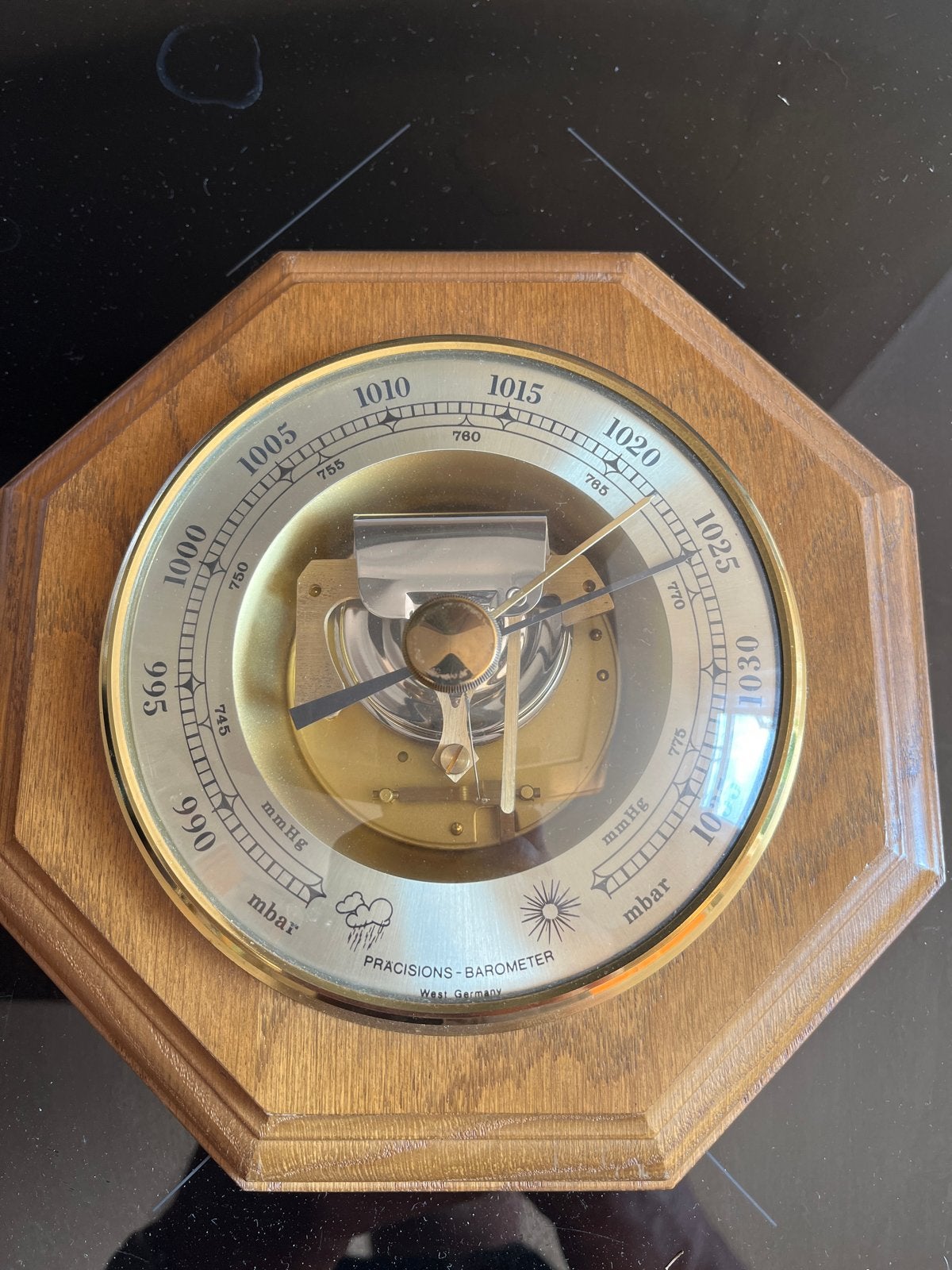 Vintage Huger Precisie Barometer - West Germany, Ophalen of Verzenden, Gebruikt, Barometer