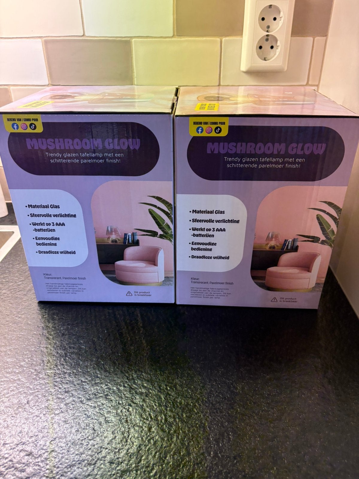 Mushroom Glow Tafellamp - Nieuw in doos, Ophalen, Meerkleurig, Nieuw, Draadloos