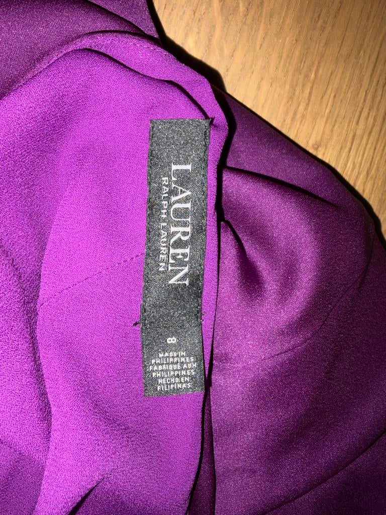 Ralph Lauren One Shoulder Jurk Aubergine Maat 40/L, Maat 38/40 (M), Paars, Ophalen of Verzenden, Zo goed als nieuw