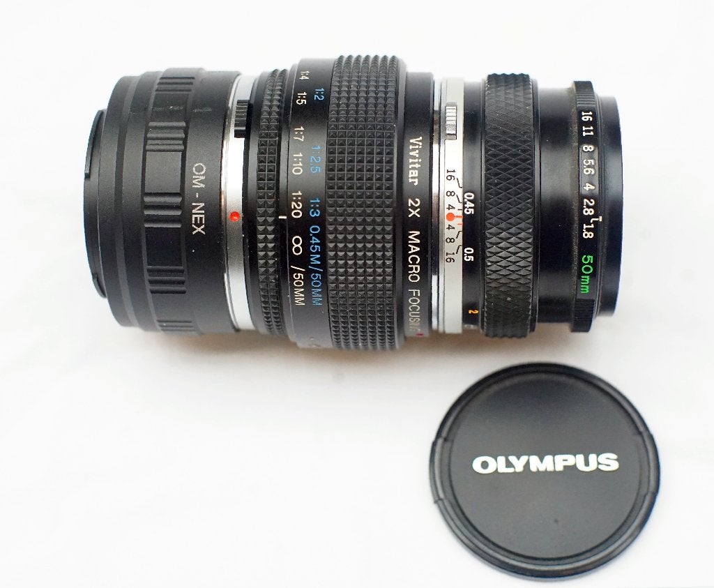 Macro Olympus (100mm) set voor E-mount  Nex (bv. Sony A7), Ophalen of Verzenden