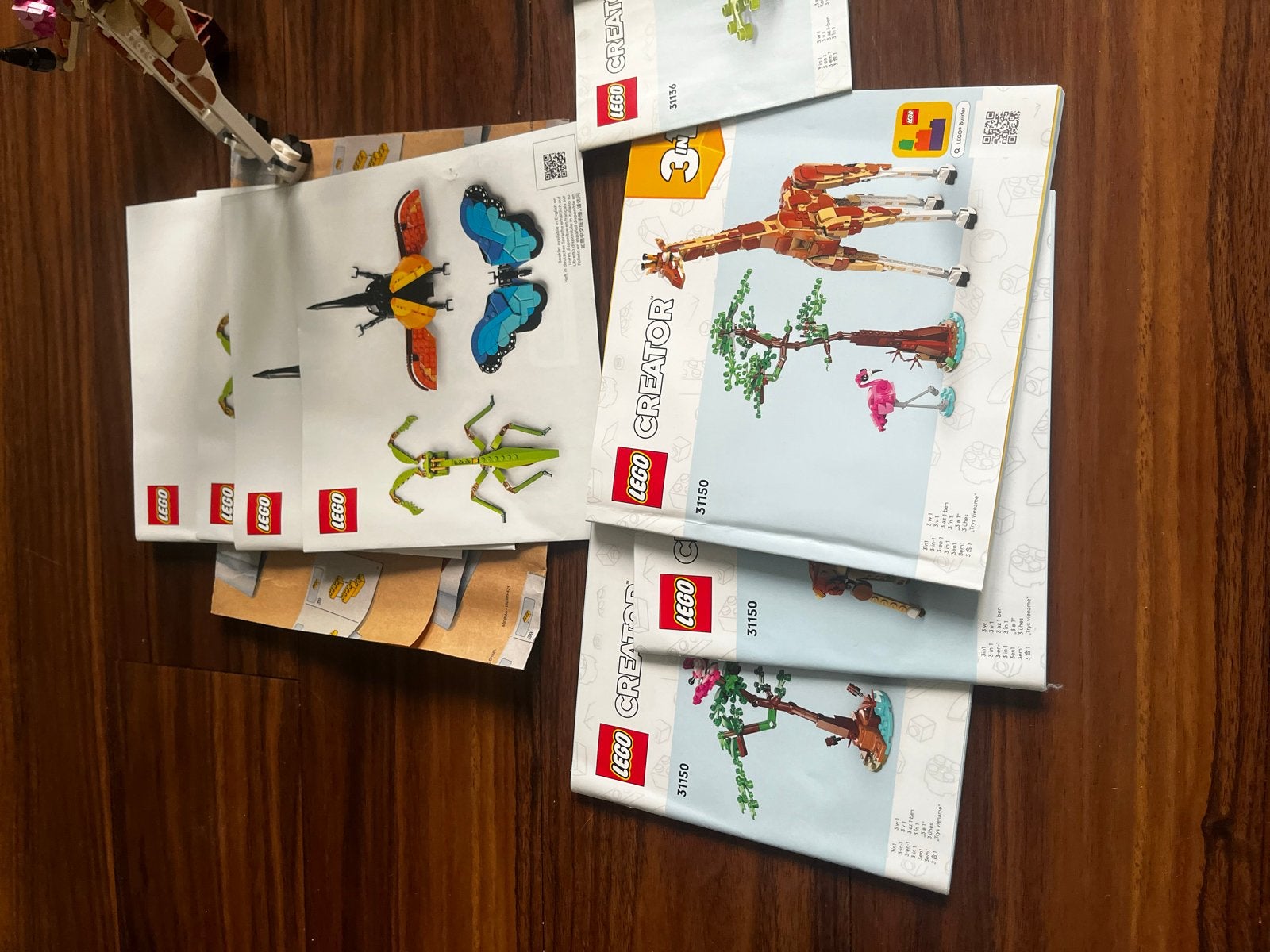 Verzameling LEGO Creator: Giraffe, Insecten en Papegaai, Ophalen of Verzenden, Zo goed als nieuw, Lego