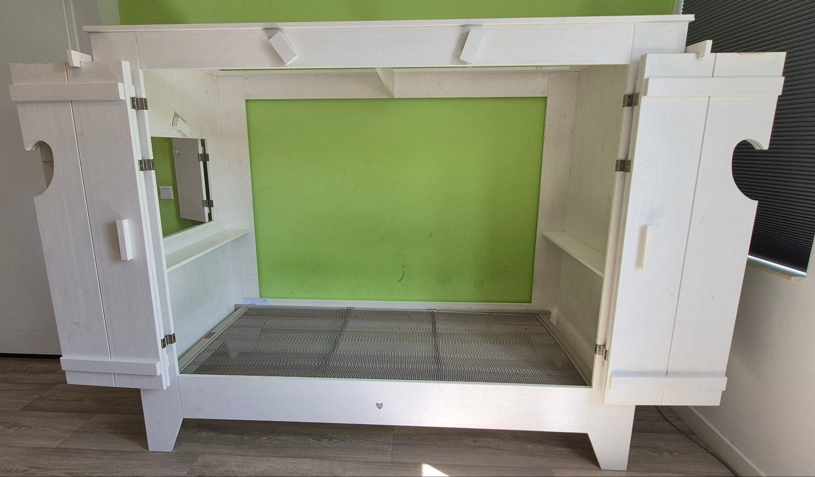 Lief prinsessenbed / bedstee 200x90 met spiraalbodem, Ophalen, 85 tot 100 cm, Gebruikt, Lattenbodem