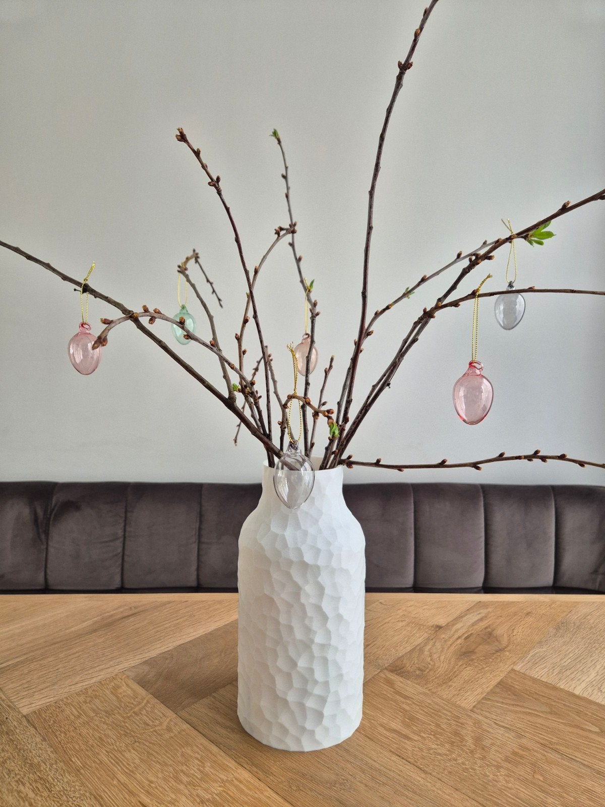 Moderne 3D geprinte vaas, Huis en Inrichting, Woonaccessoires | Vazen, Wit, Nieuw, Ophalen of Verzenden, Kunststof