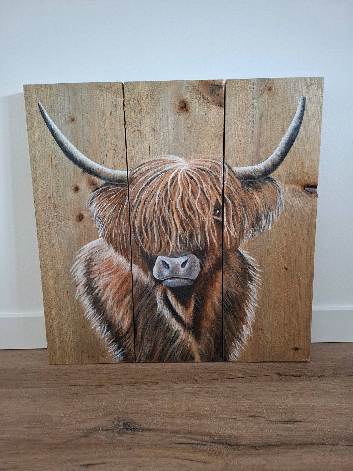 Schilderij Schotse Hooglander, 50 – 75, Oorspronkelijke maker, Ophalen of Verzenden, Zo goed als nieuw