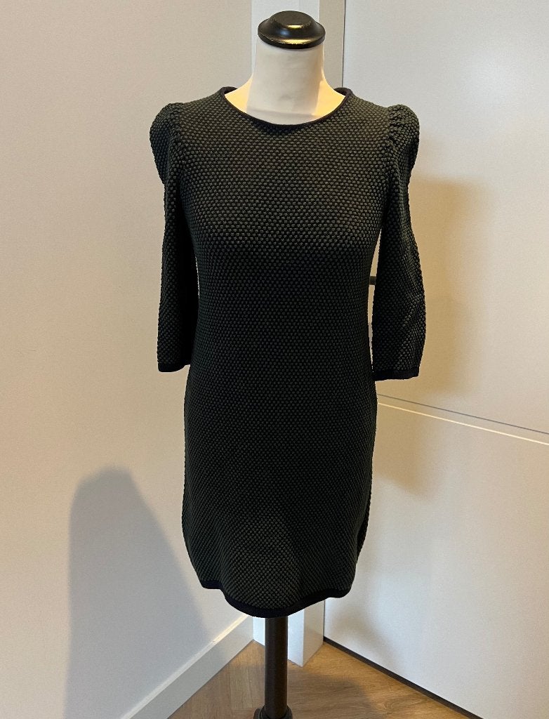 ZGAN groen zwart COS knit jurk XS 34 lange mouw winter warm, COS, Ophalen of Verzenden, Zo goed als nieuw, Maat 34 (XS) of kleiner