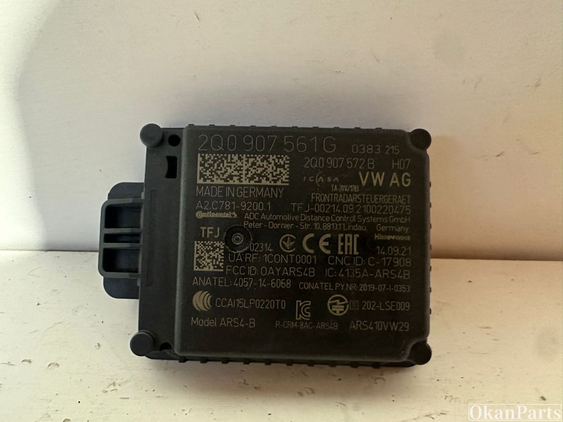 VW Volkswagen Polo 2G ACC radarsensor 2Q0907561G