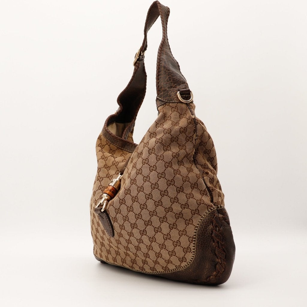 Gucci New Jackie Bamboo hobotas, Sieraden, Tassen en Uiterlijk, Verzenden, Gebruikt, Zwart, Overige typen
