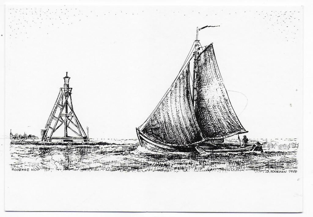 Botter op het Ijsselmeer  Ongelopen  Ansichtkaart   (B7899 ), Ophalen of Verzenden, 1980 tot heden, Gelopen