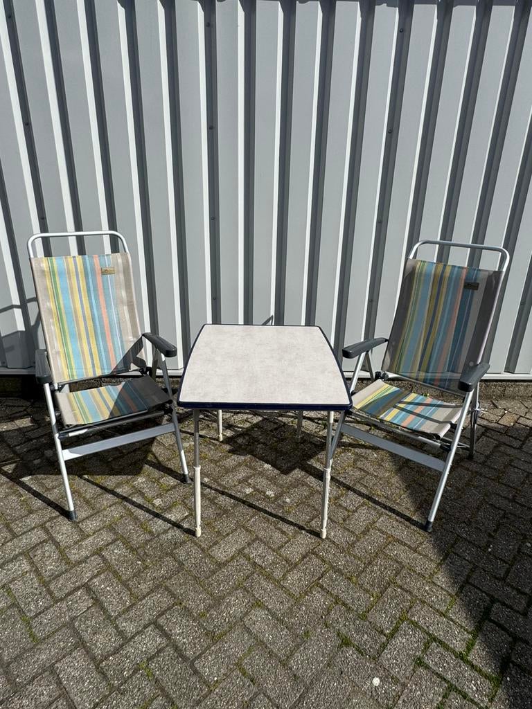camping setje stoelen met tafel, Ophalen of Verzenden, Zo goed als nieuw, Campingstoel