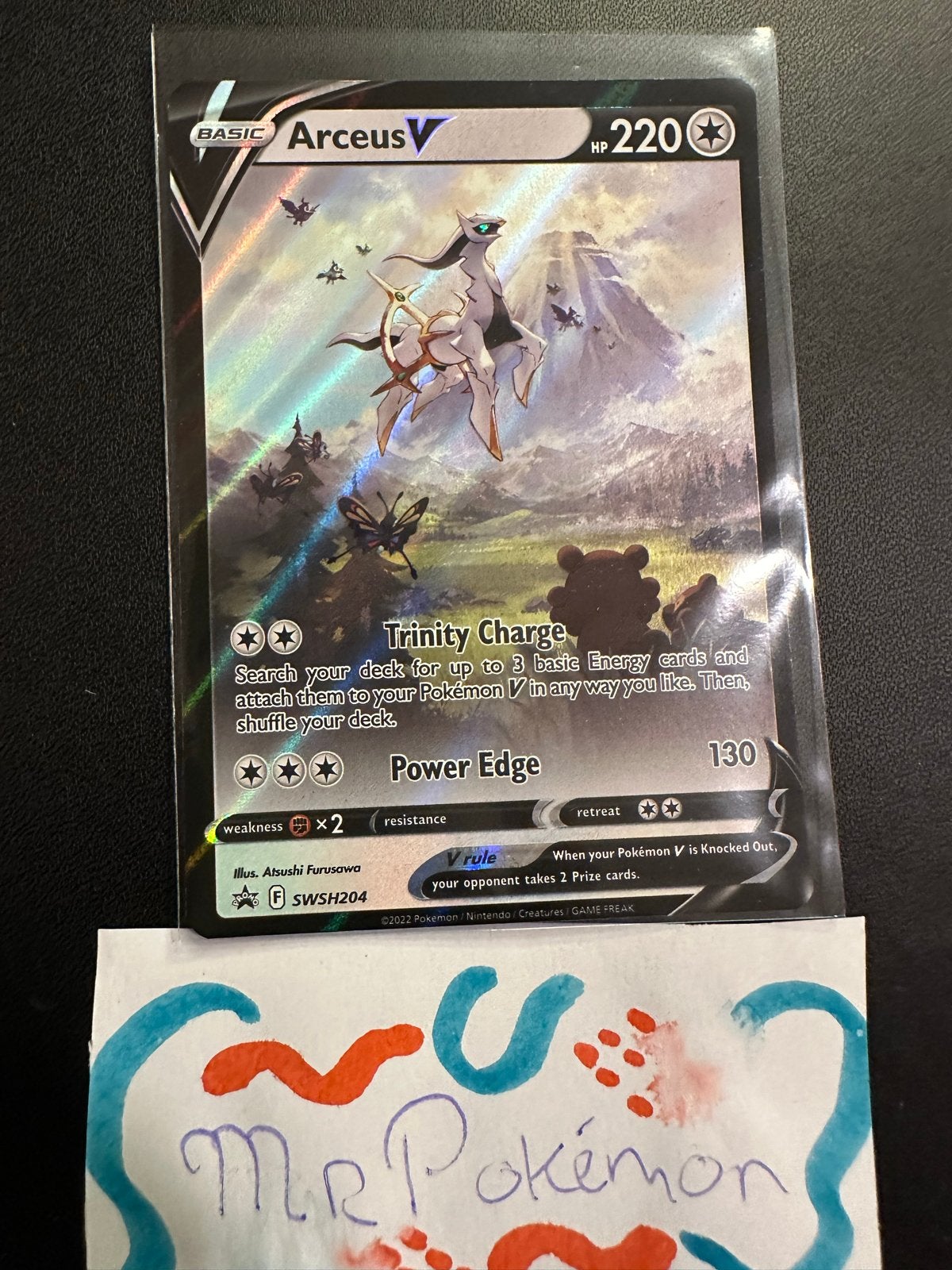 Arceus V SWSH204 Pokémon Kaart - Zo goed als nieuw, Ophalen of Verzenden, Zo goed als nieuw, Losse kaart, Foil