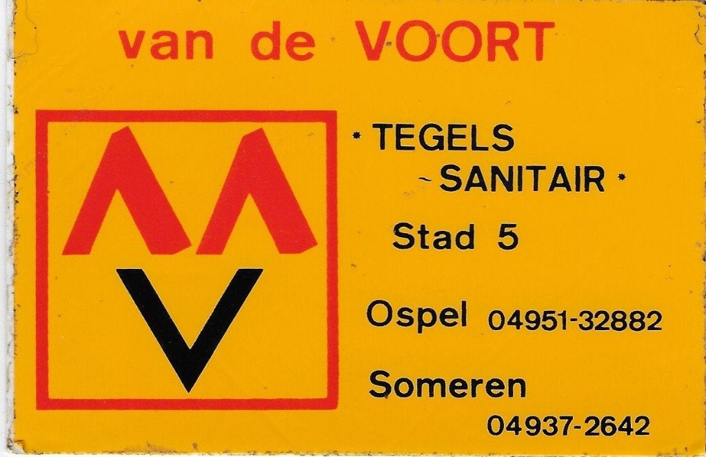 O63 sticker van den voort sanitair ospel - someren, Ophalen of Verzenden, Zo goed als nieuw, Bedrijf of Vereniging