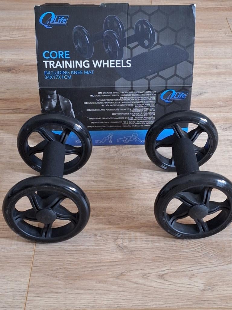 Q-4Life Core Training Wheels met kniematje, Sport en Fitness, Ophalen, Nieuw, Buik, Buikspierwiel