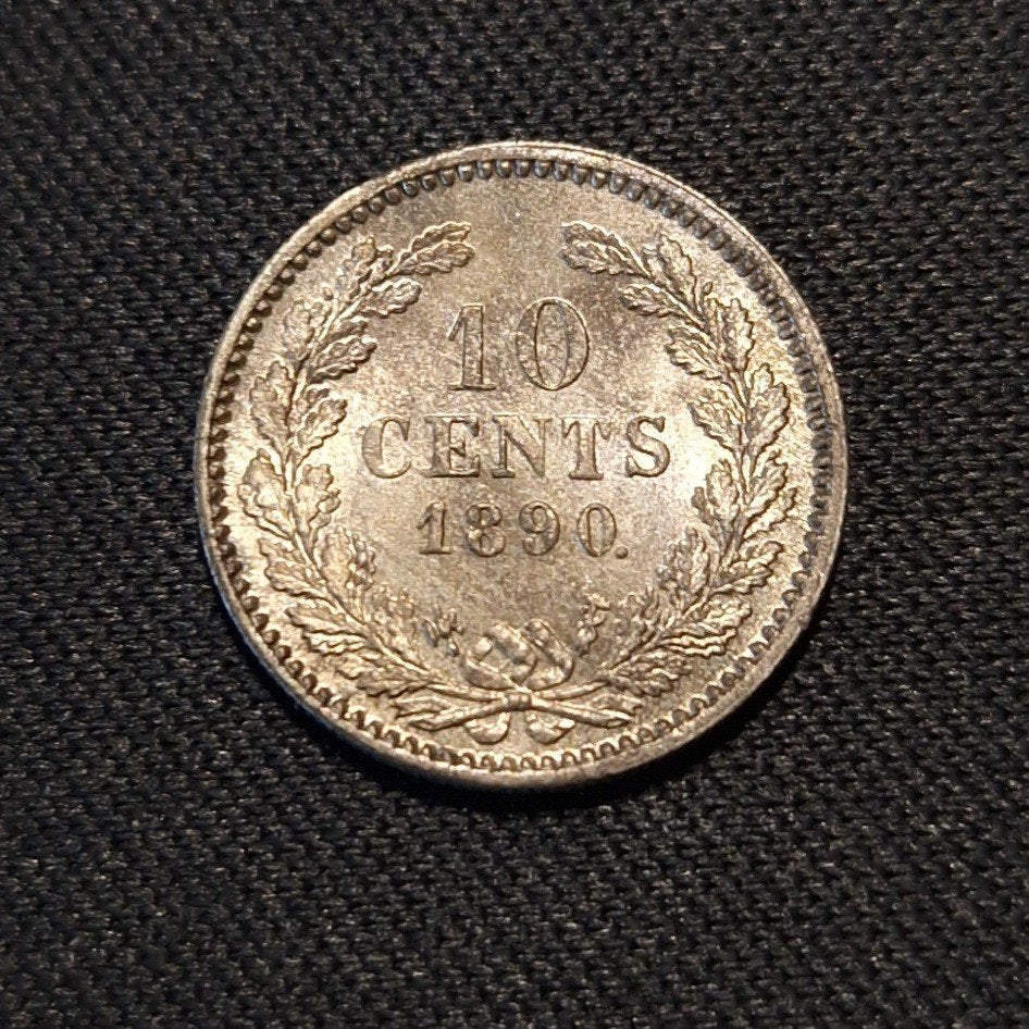 10 cent 1890, Koning Willem III, Verzenden, Zilver, 10 cent