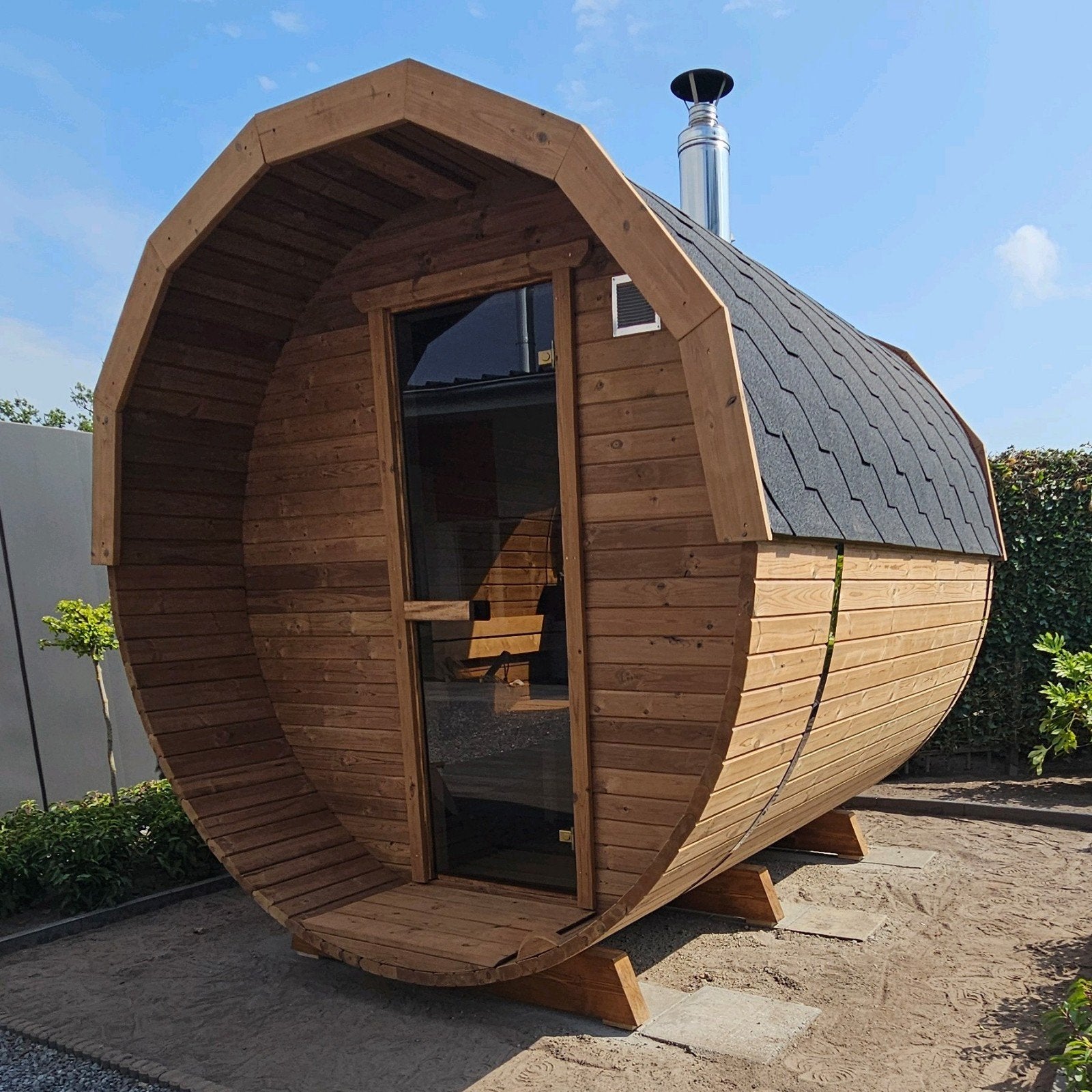 2,5M Barrel Sauna Gratis Levering en Plaatsing - 10% KORTING, Sport en Fitness, Sauna, Ophalen of Verzenden, Nieuw, Complete sauna