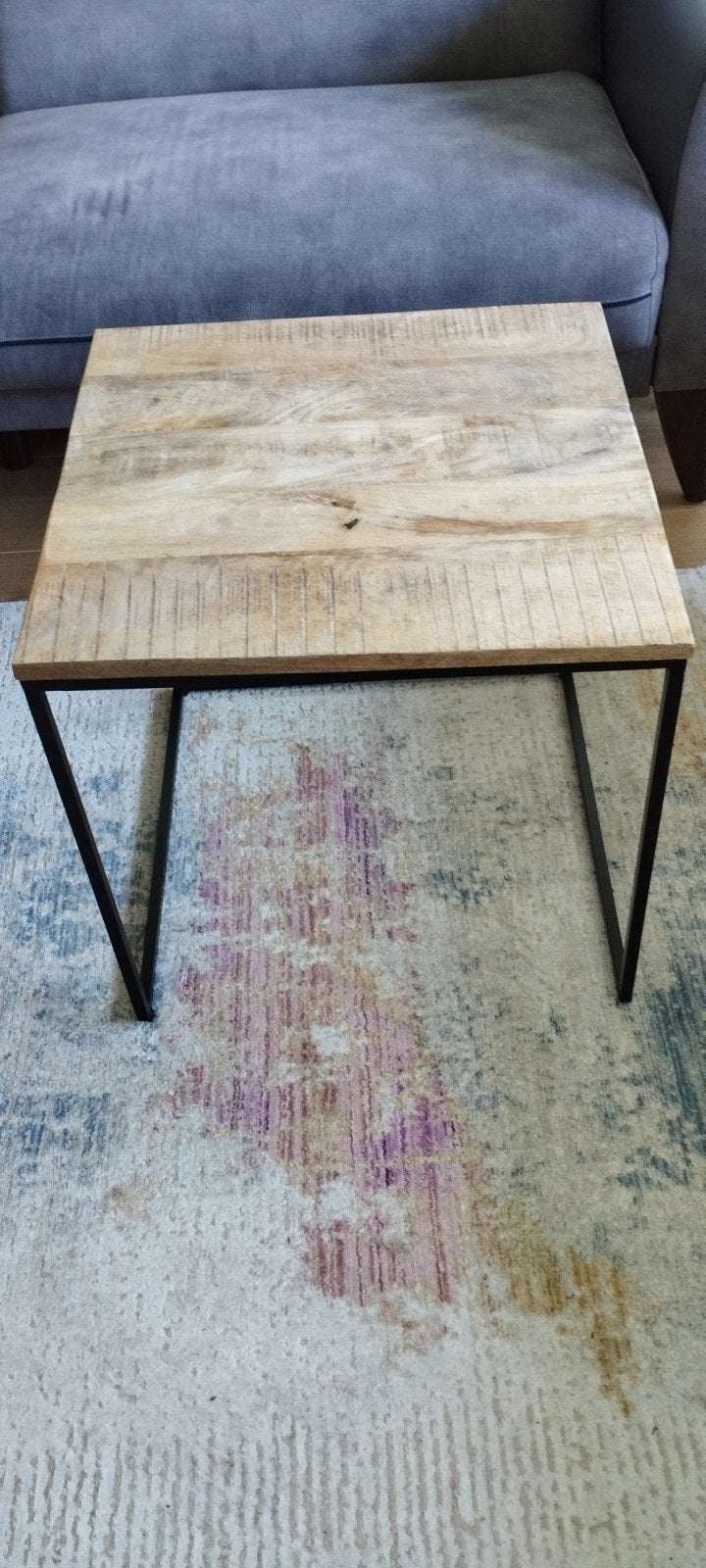 Mangohout bijzettafel, 50 tot 100 cm, Vierkant, 50 tot 100 cm, 5 – 50