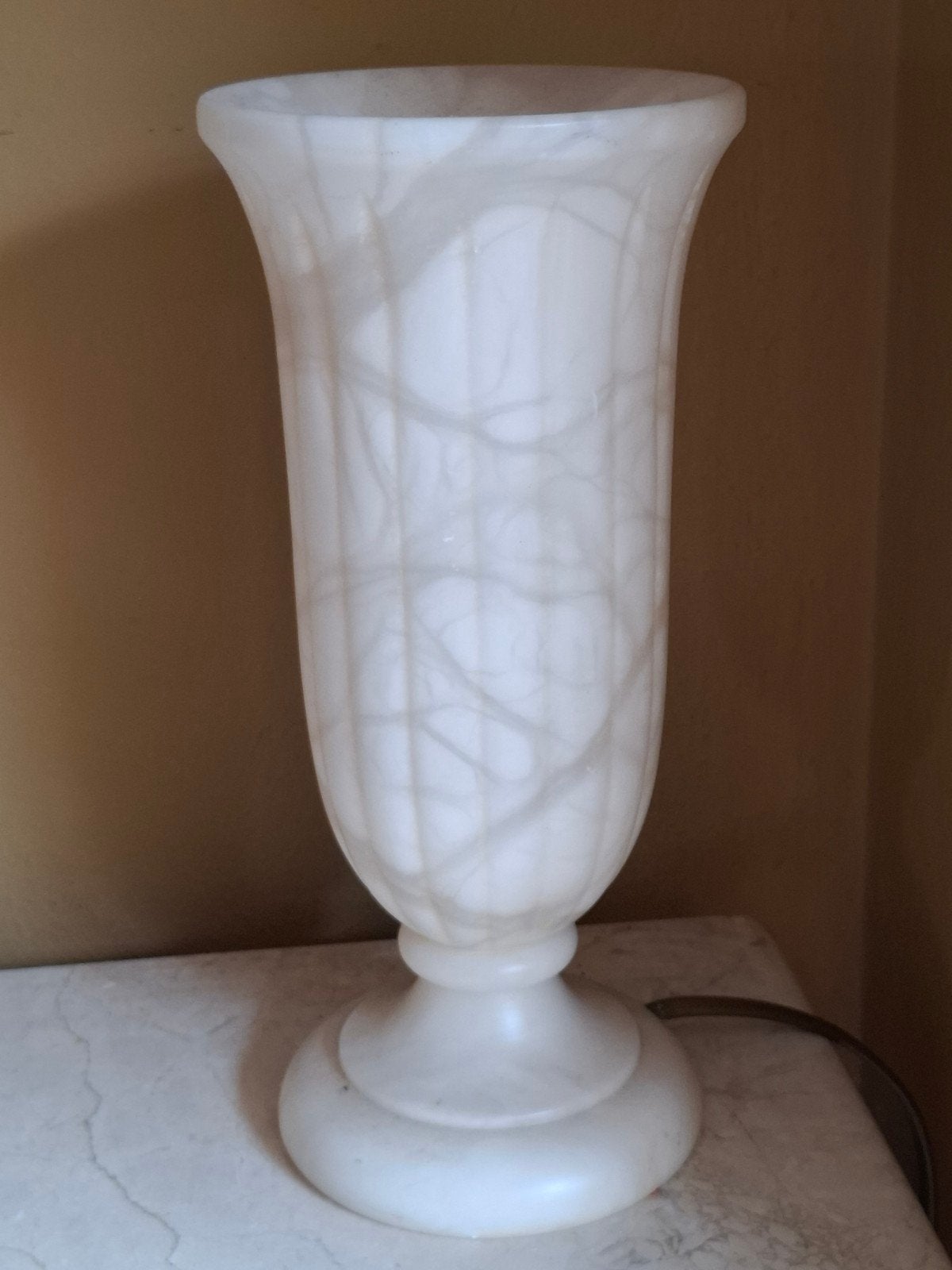 Elegante Marmeren Tafellamp - Vintage, Ophalen of Verzenden