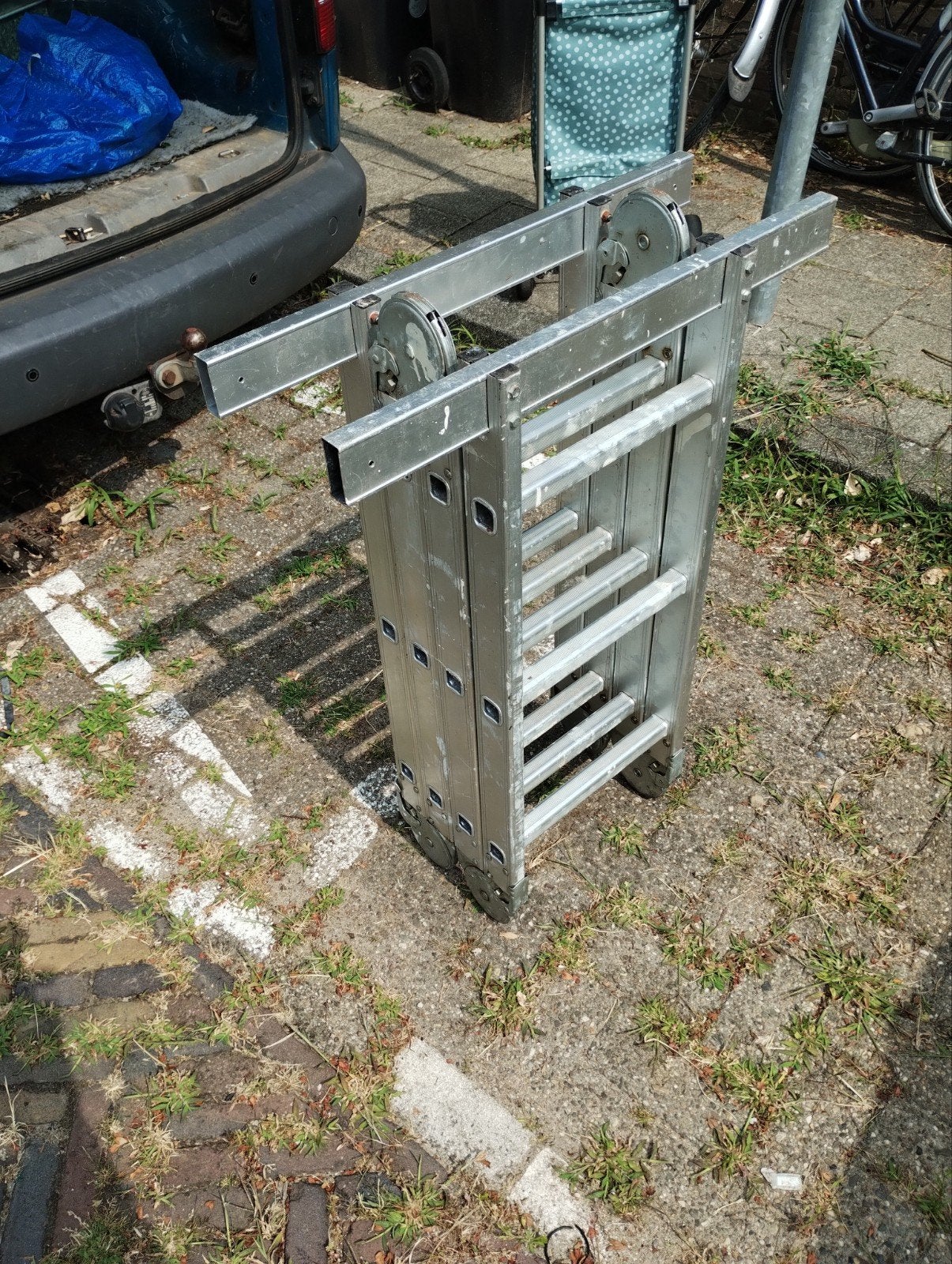 opvouwbare ladder, Ophalen