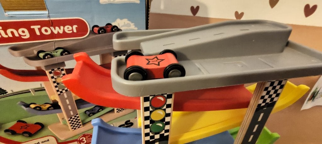 LUPILU Playtive Racing Tower Houten Racebaan (Lidl), Kinderen en Baby's, Overige merken, Racebaan, Ophalen of Verzenden, Zo goed als nieuw