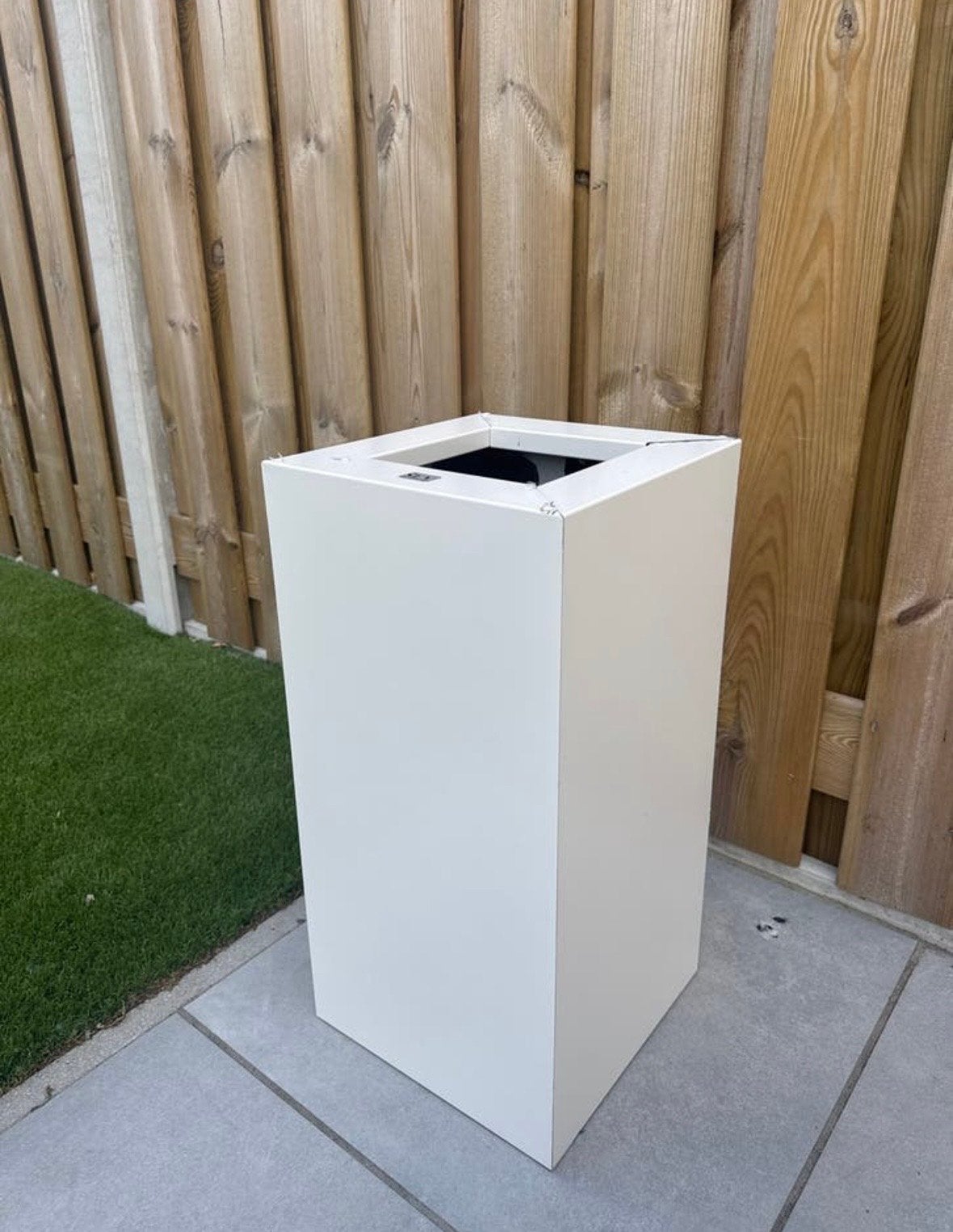 Witte vierkante RVS plantenbak - SEV design 30x30x60cm, Minder dan 60 cm, Vierkant, Nieuw, Ophalen of Verzenden