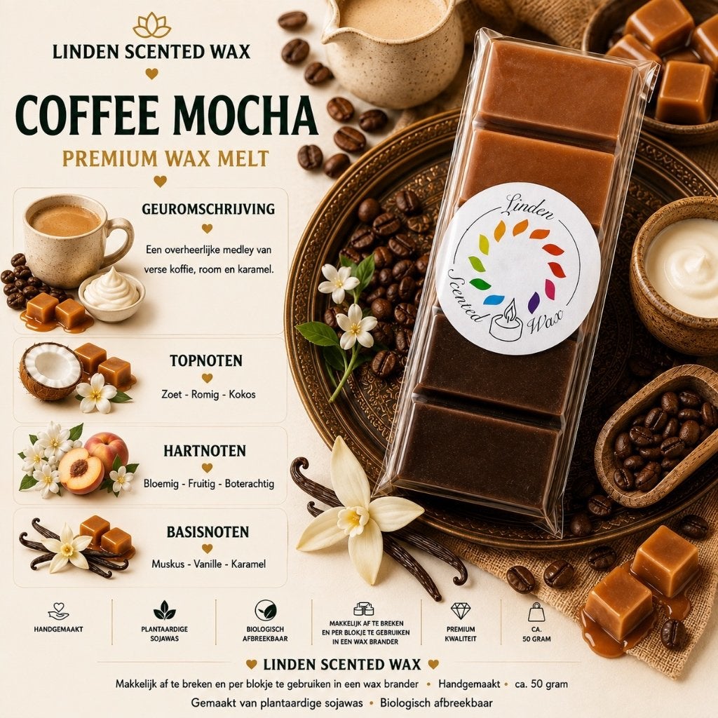 Waxmelts COFFEE MOCHA / KOFFIE MOKKA geur waxmelt snapbar, Huis en Inrichting, Ophalen of Verzenden, Nieuw, Was, Kaars