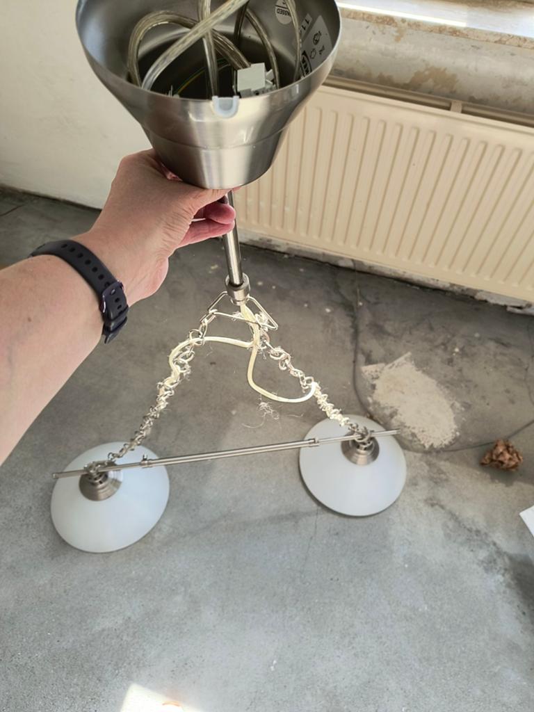 Ikea Kroby hanglamp - Twee glazen kappen, Ophalen, Gebruikt, Modern, Scandinavisch, Glas