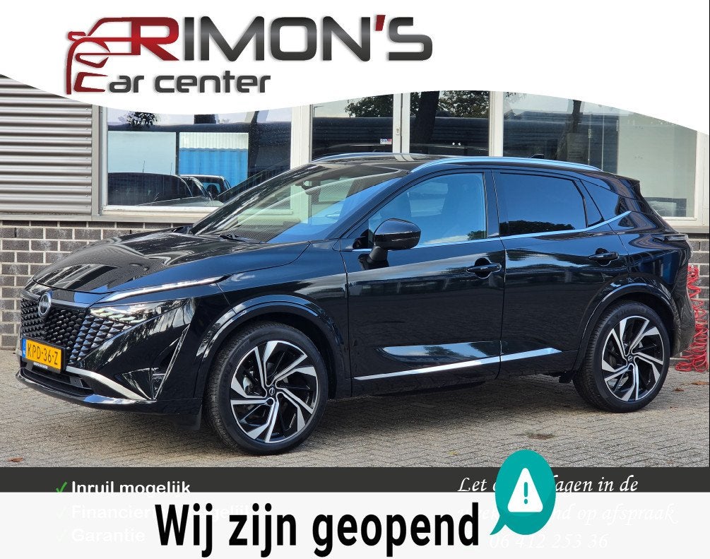 Nissan Qashqai 1.3 MHEV Tekna Plus 360 Camera Pano Incl Btw, 4 cilinders, Zwart, Bedrijf, Qashqai