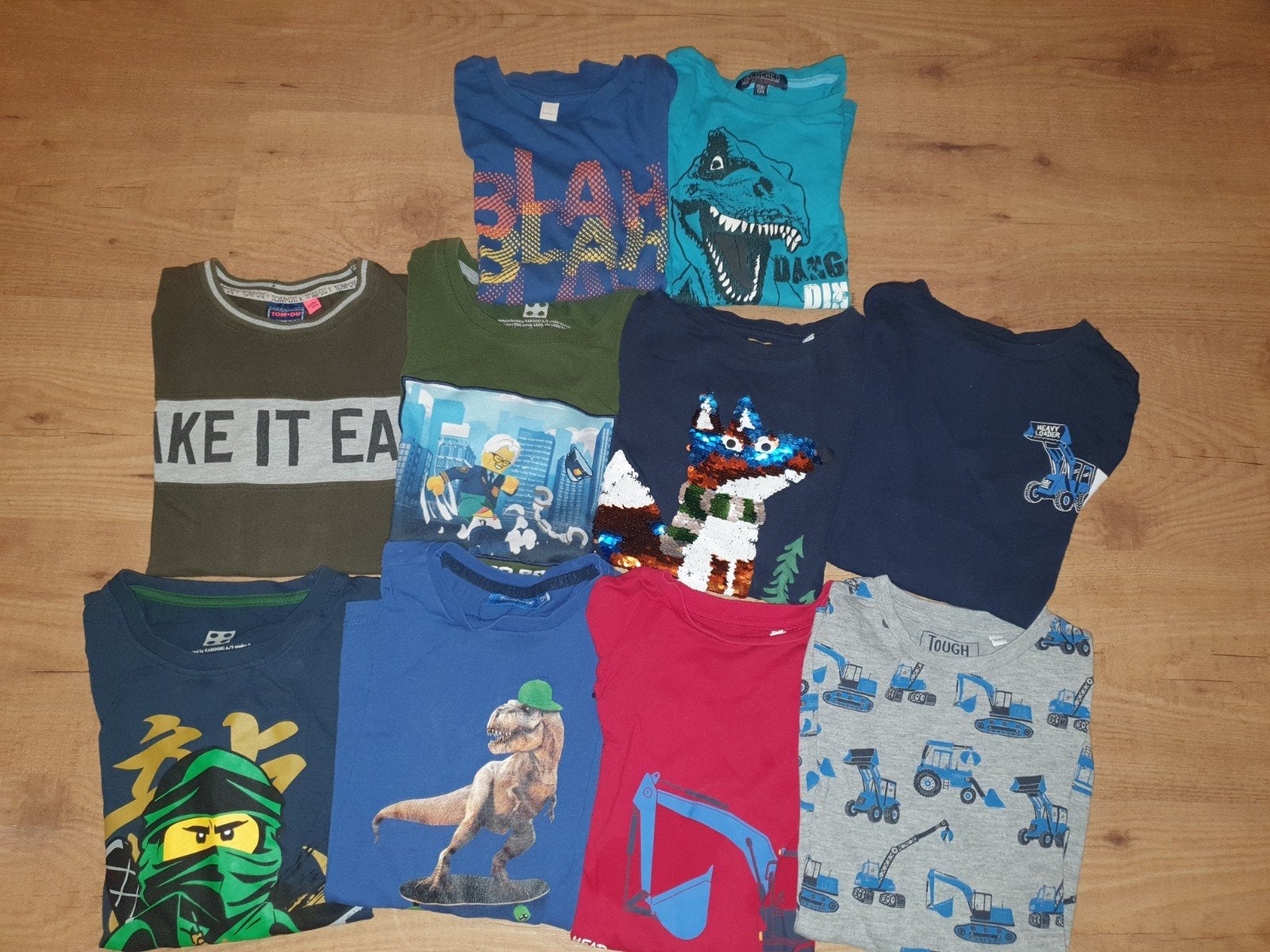 10 Jongens T-shirts Maat 128/134 - Diverse Merken, Gebruikt, Shirt of Longsleeve, Jongen, Diverse merken