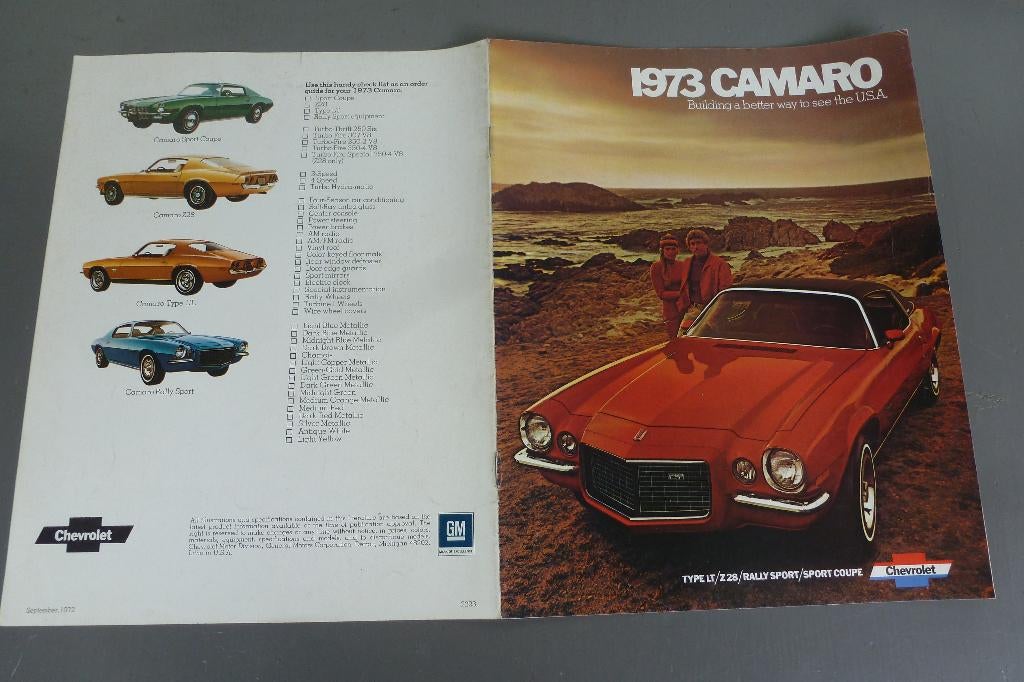 Chevrolet Camaro folder 1973, Ophalen of Verzenden, Gelezen, Overige merken