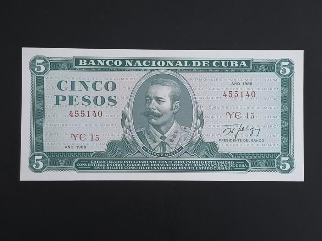 Cuba 5 pesos 1988 UNC, Ophalen of Verzenden, Noord-Amerika
