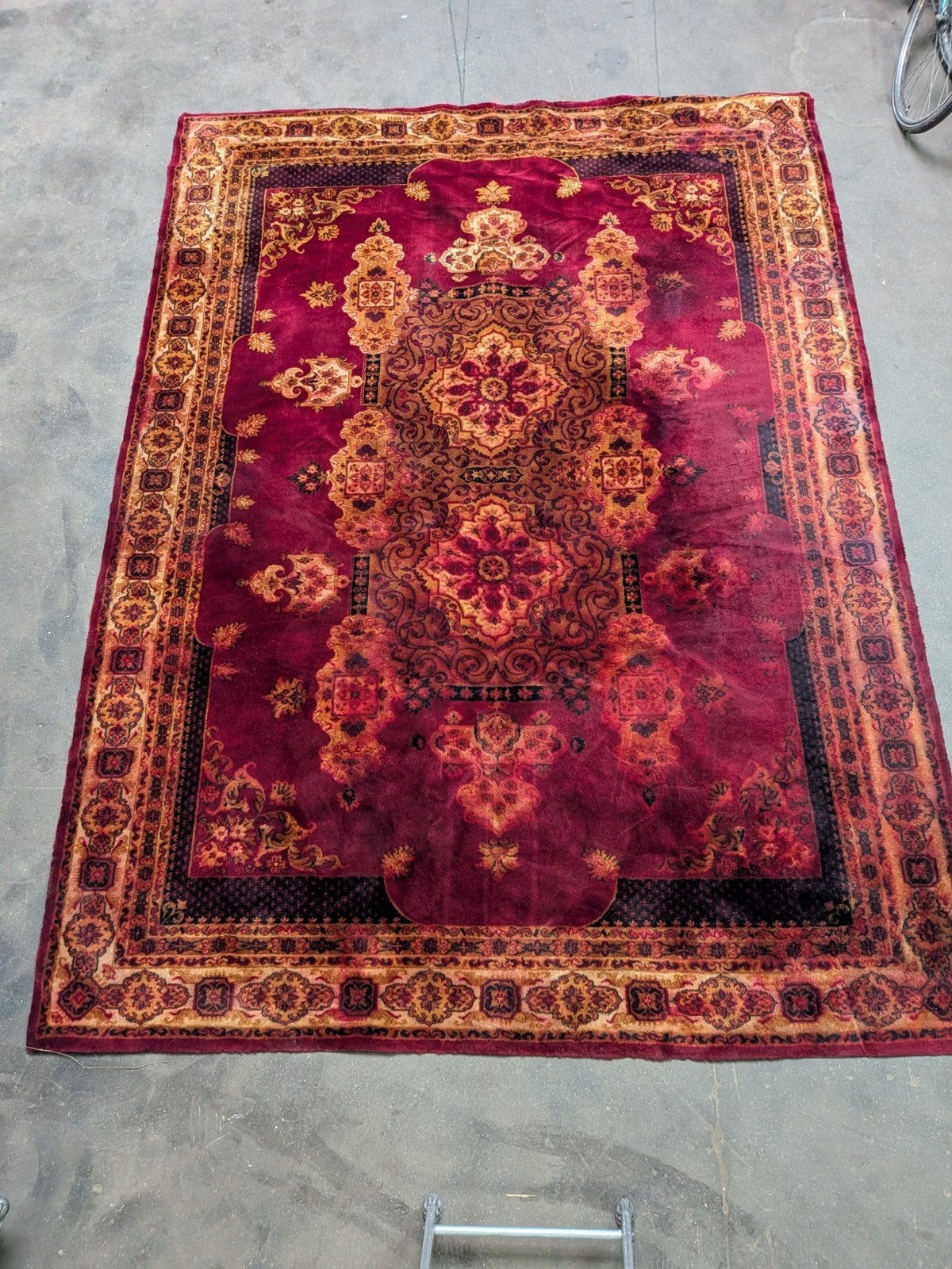 lGroot vintage Oosters tapijt 335 x 245 cm – rood / klassiek, Gebruikt, Zwart, Perzisch, Klassiek, Oosters, Onbekend