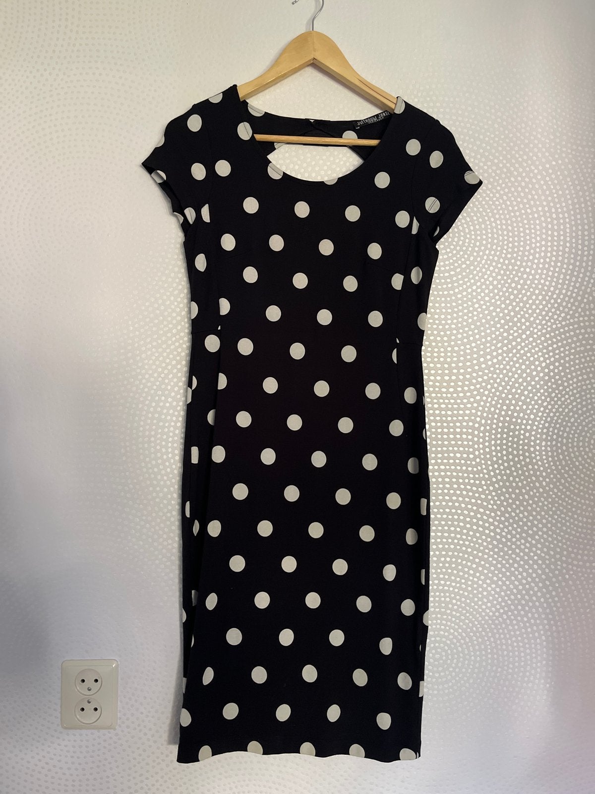 Juffrouw Jansen jurk met stippen - Maat M, Kleding | Dames, Maat 38/40 (M), Zwart, Ophalen of Verzenden, Zo goed als nieuw