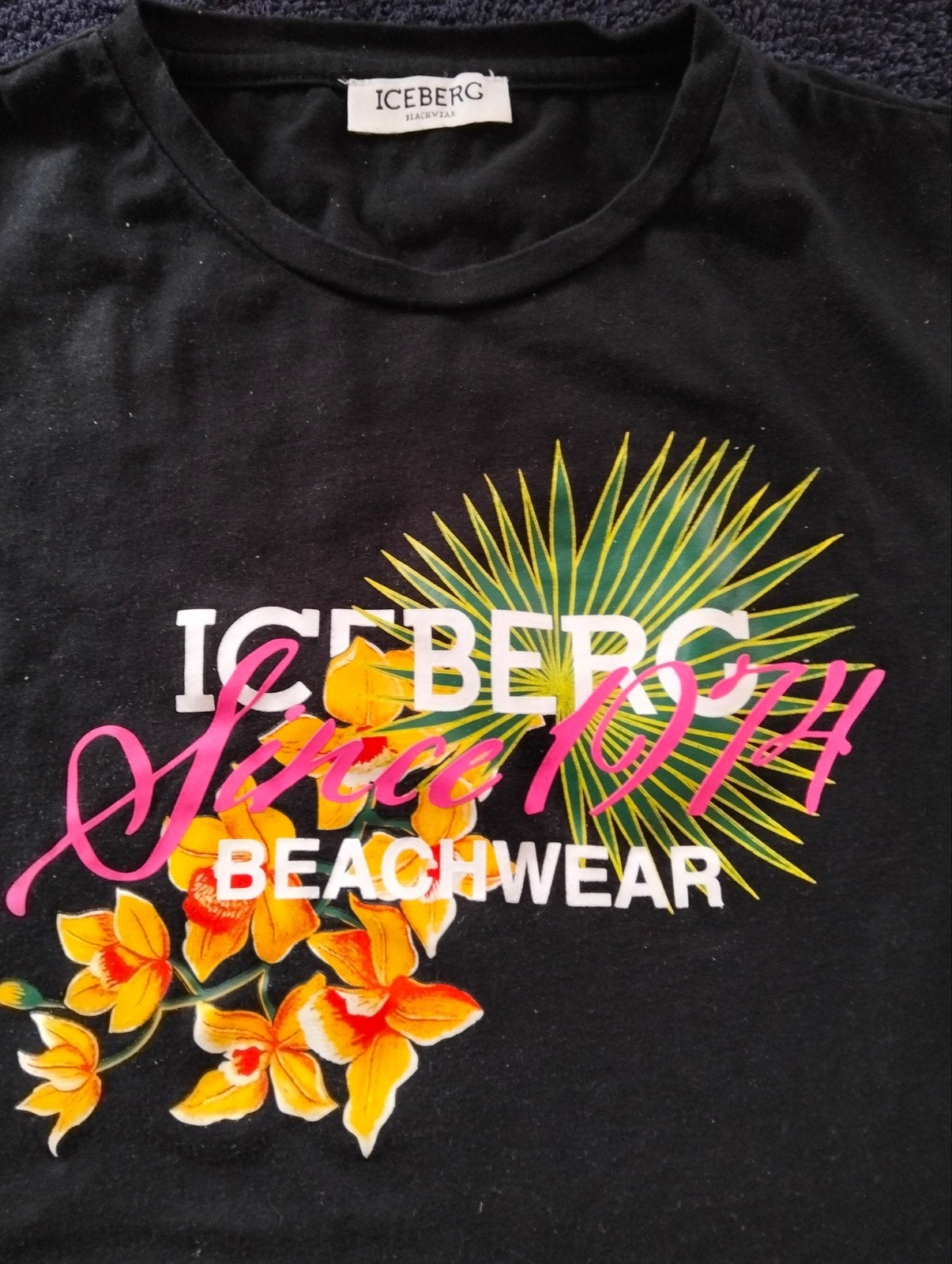 Iceberg T-shirt maat S met vrolijke kleuren, Meerkleurig, Ophalen of Verzenden, Korte mouw, Maat 36 (S)