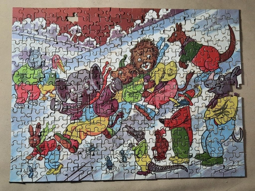 vintage jumbo legpuzzel animals winter sports, Antiek en Kunst, Ophalen of Verzenden