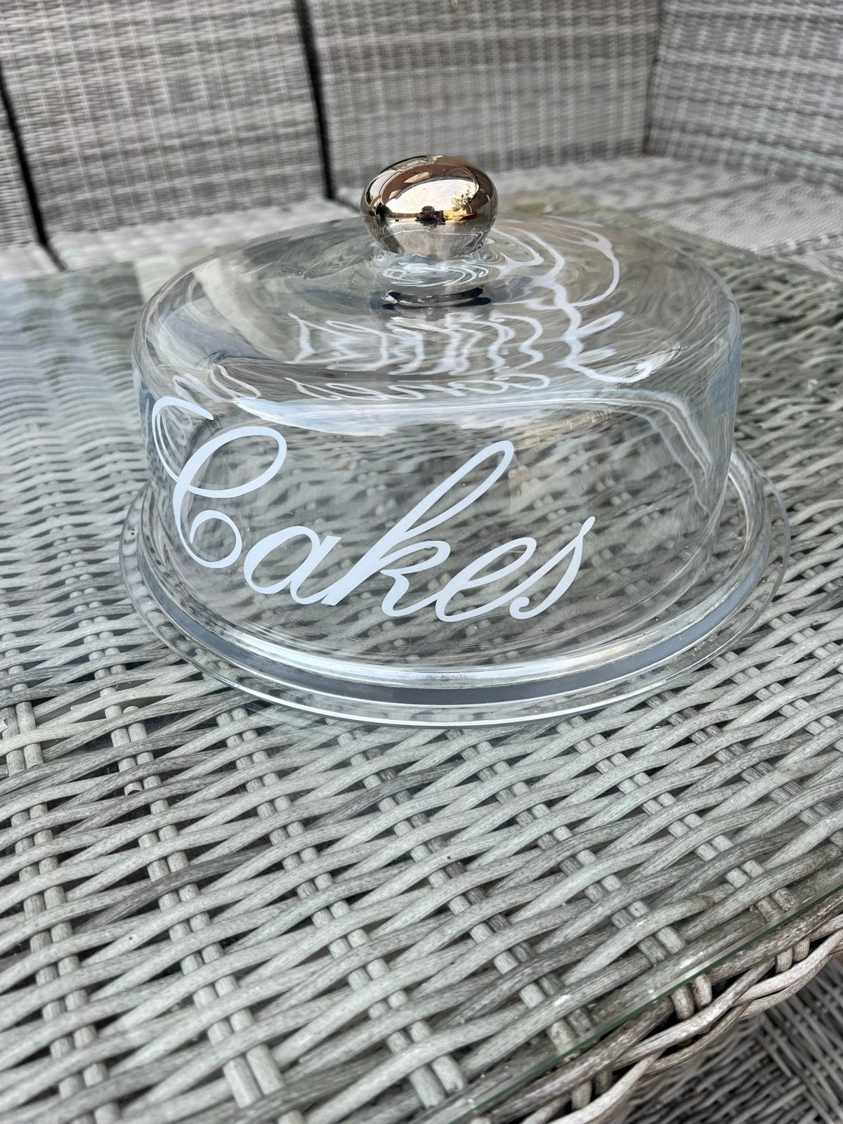 Glazen taartstolp riviera maison 'Cakes and scones, Overige typen, Ophalen, Zo goed als nieuw, Glas