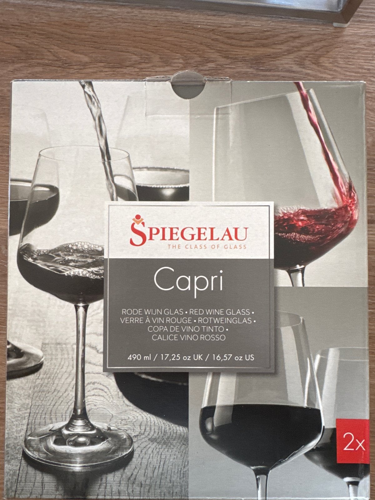 Spiegelau Capri Rode Wijnglazen - Set van 2, Ophalen, Nieuw, Overige merken, Glas