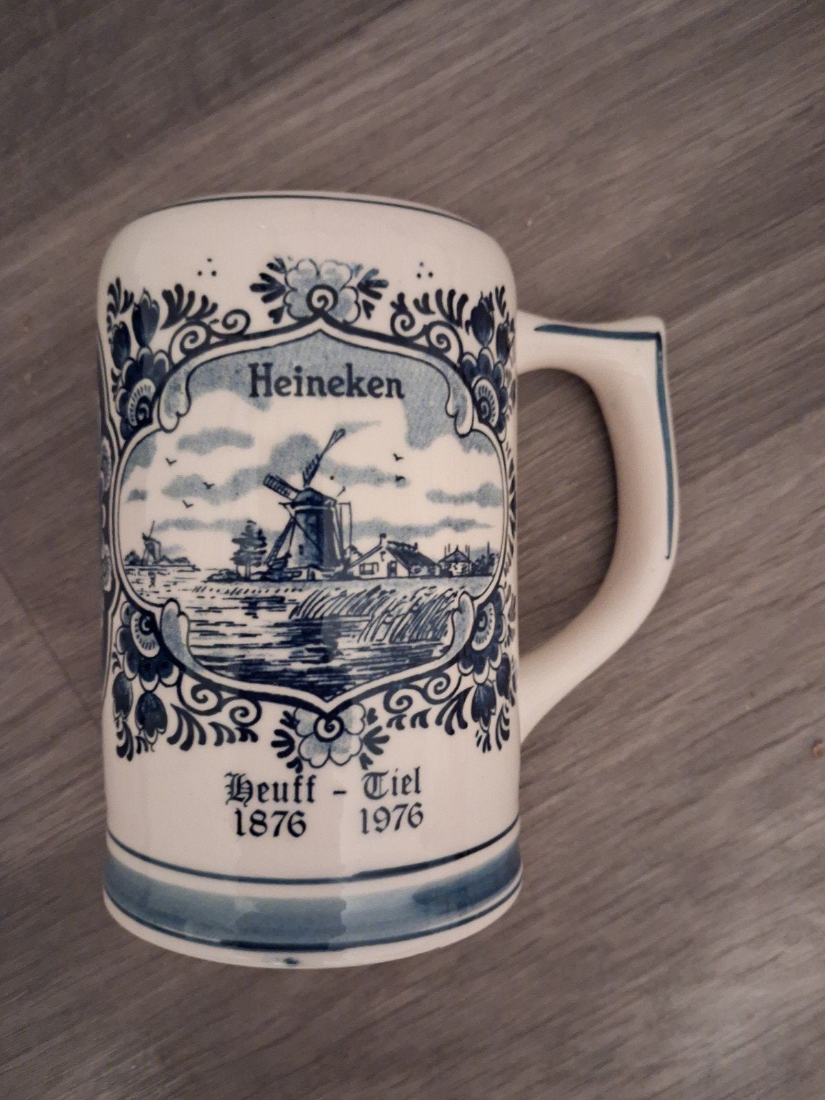 Vintage Heineken Bierpul - Delft Blauw Handgeschilderd, Antiek en Kunst, Ophalen of Verzenden