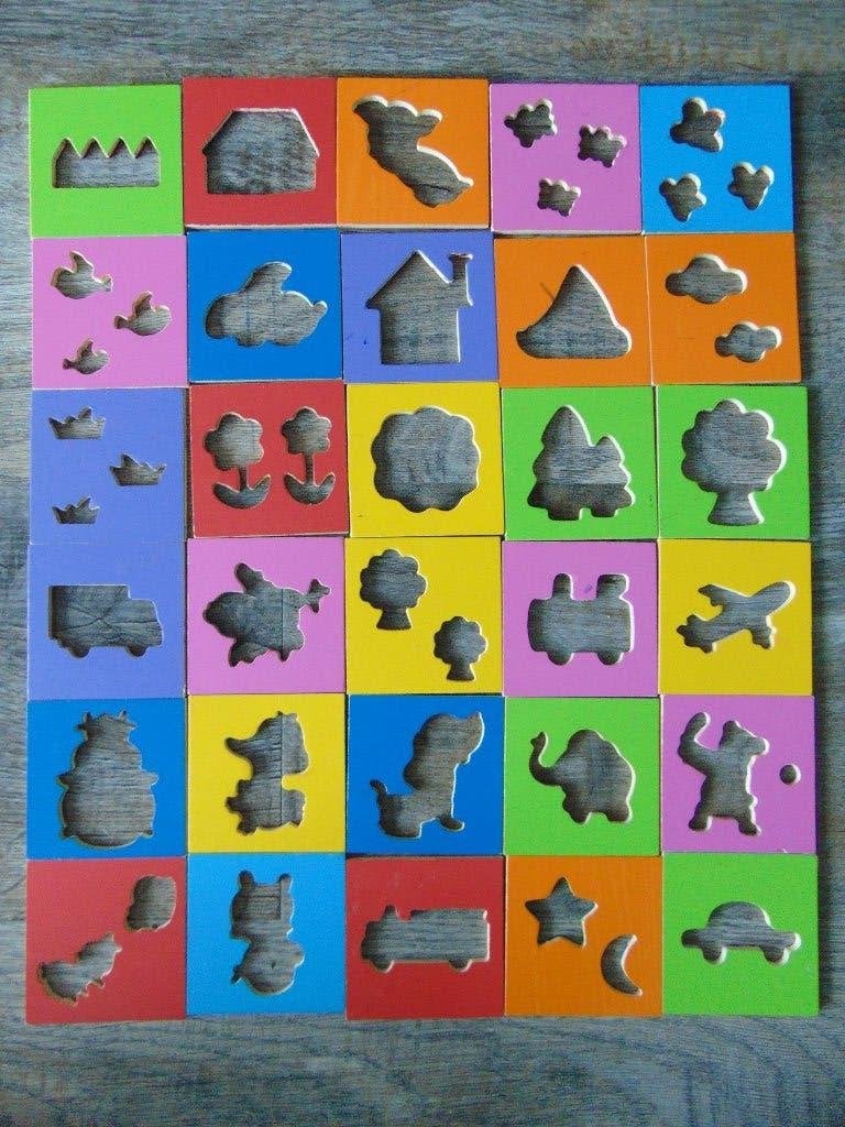 30x houten mal / tekenhulp / sjablonen, Ophalen of Verzenden, Zo goed als nieuw, Overige typen
